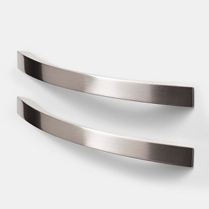 Lot de 2 poignées effet nickel brossé "Sabaku" L 26,0 cm