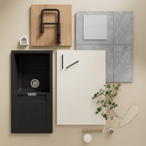 Façade 1 tiroir + 2 casseroliers "Stevia" crème l.79,7 x h.71,5 cm