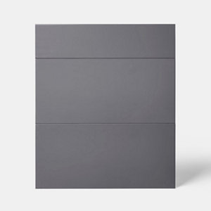 Façade 1 tiroir + 2 casseroliers "Stevia" gris anthracite l.59,7 x h.71,5 cm