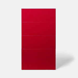 Façade 3 tiroirs + 1 casserolier "Stevia" rouge l.39,7 x h.71,5 cm