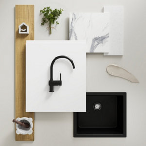 Façade 1 porte 50cm "Glorian" blanc brillant - L. 49.7 x H. 71.5cm