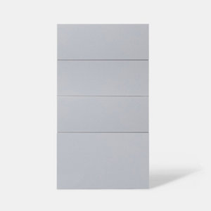 Façade 3 tiroirs + 1 casserolier "Alisma" gris laqué l.39,7 x h.71,5 cm