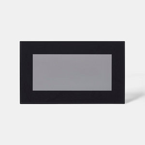 Façade 1 porte vitrée sur-hotte 60cm "Jarod" noir fumé - L. 59.7 x H. 35.6cm