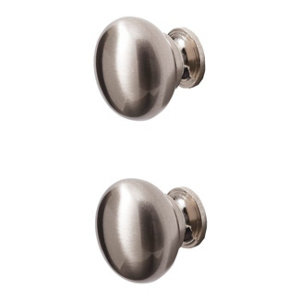 Lot de 2 boutons effet nickel brossé chervil L 3,2 cm