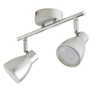 Barre 2 spots LED Bomos argent