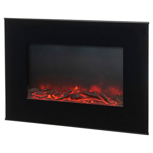 Cheminée électrique noire murale - 1 900 W