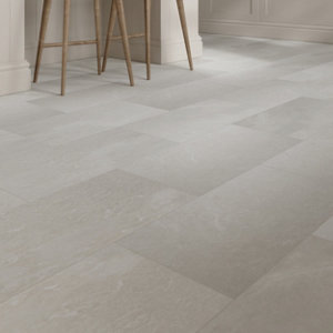 Carrelage de sol intérieur "Soft Travertin" ivoire - l. 30 x L. 60 cm