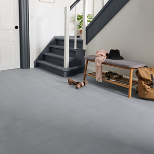 Carrelage de sol intérieur "Hydrolic Plain" gris clair - l. 20 x L. 20 cm