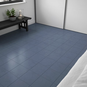 Carrelage intérieur sol/mur "Hydrolic plain" bleu marine - l. 20 x L. 20 cm