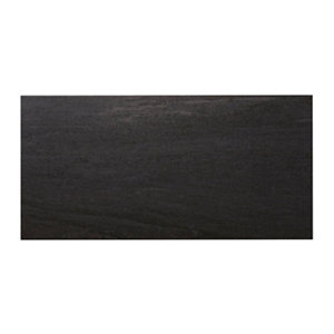 Carrelage de sol intérieur "Natural" gris anthracite - l. 30 x L. 60 cm
