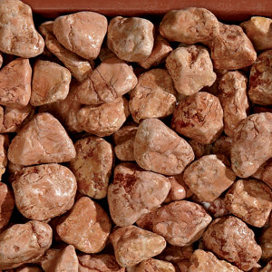Galets de marbre rouge orangé (sac de 25 Kg)