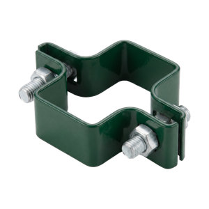 Fixation double en acier vert pour poteau rectangulaire - L.60 x l.45