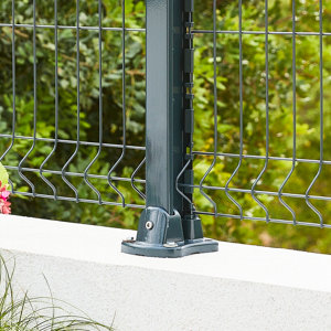 Platine pour grillage rigide gris