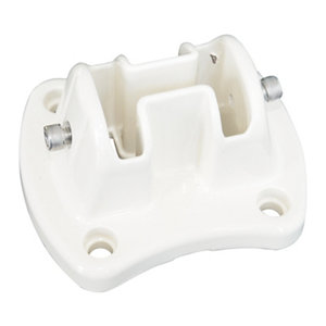 Platine de fixation pour poteau à encoche blanche