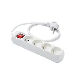 Bloc multiprise 4 prises 1 m + Interrupteur NF