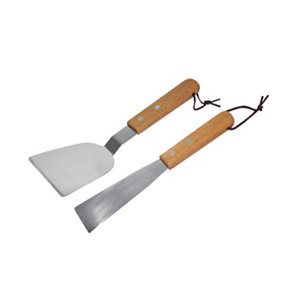 Lot 2 spatules plancha en acier inoxydable