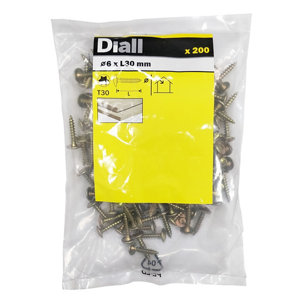 Vis de charnière 6 x 30 mm 200 pièces - DIALL