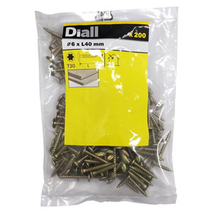 Vis de charnière 6 x 40 mm - 200 pièces - DIALL