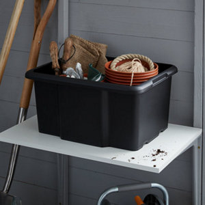 Bac de rangement noir 26 L "Fitty" L. 45,5 x P. 36,5 x H. 23 cm