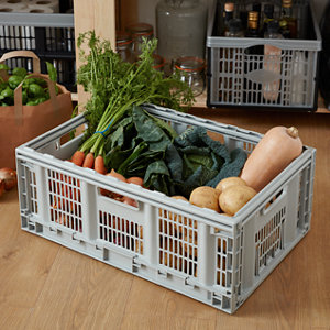 Casier pliable gris 46 L "Foldie"