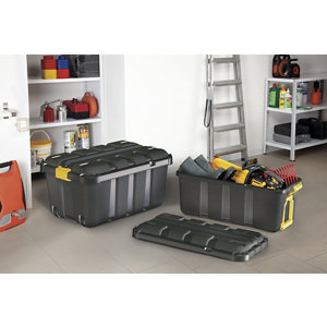 Malle noire haute résistance 68 L + couvercle « SKYDA »