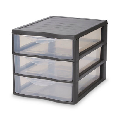 Tour en plastique 3 tiroirs Kontor H. 25 5 x . 25.5 x P. 36 cm - vue 2
