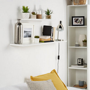 Tablette blanche L. 118 x p. 19 cm - Ép. 18 mm