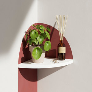 Tablette d'angle blanche L. 25 x p. 25 cm - Ép. 18 mm