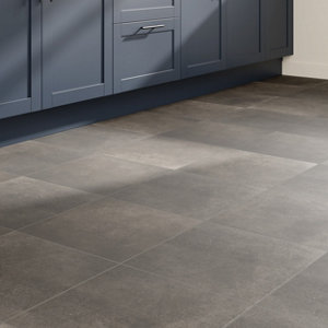 Carrelage de sol intérieur "Konkrete" gris - l. 42,6 x L. 42,6 cm