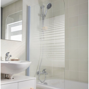 Pare-baignoire "Arkell" 1 volet verre sérigraphié