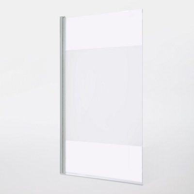Pare baignoire 1 volet verre effet dépoli anticalcaire GoodHome Calera H. 140 x . 85 cm - vue 1