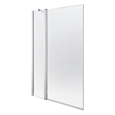 Pare baignoire 2 volets verre profilé finition poli GoodHome Calera H. 140 x . 104 cm - vue 2