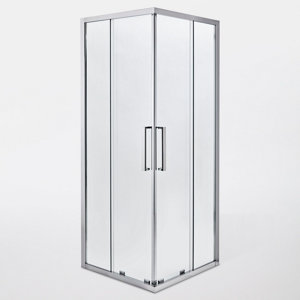 Accès d'angle droit "Zilia" l.80 cm en verre transparent