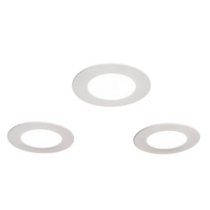 Lot de 3 spots extraplats LED intégrée fixes** - Blanc