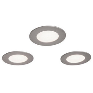Lot de 3 spots extraplats LED, à encastrer IP20 gris