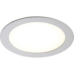 Spot à encastrer extra plat rond led intégrée "Octave" argenté Ø 17 cm