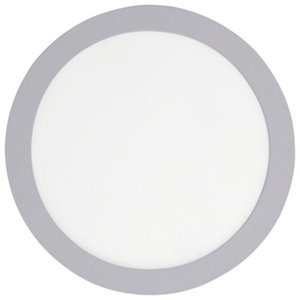 Spot à encastrer extra plat rond led intégrée "Octave" argenté Ø 22,5 cm