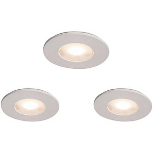 LOT DE 3 SPOTS EXTRAPLATS LED INTÉGRÉES BLANCS