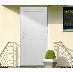 Bloc-porte de service en PVC poussant droit - H. 205 x l. 80 cm
