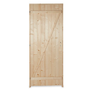 Porte de service bois 90 x 200 cm poussant droit