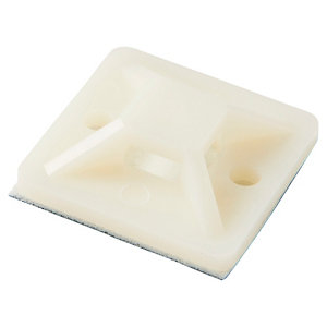 Lot de 25 embases adhésives blanc