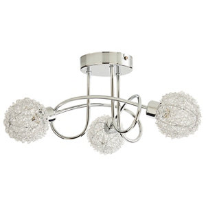 Plafonnier 3 spots g9 métal chromé caelus