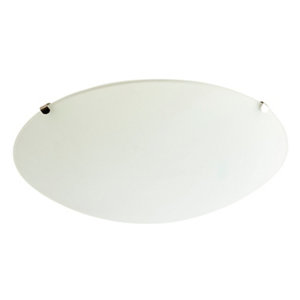 Plafonnier blanc rond verre brossé "Dius" Ø25 cm