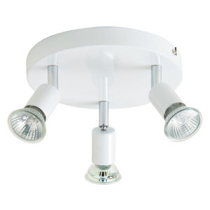 Plafonnier 3 spots métal blanc "Sasha" H. 10,5 x Ø 20 cm