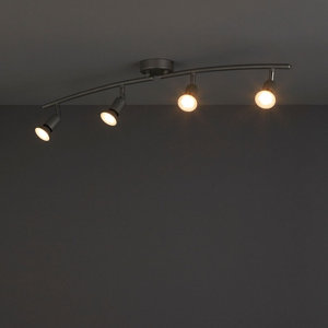 Réglette 4 spots silver gu10 (gui4ptbs)