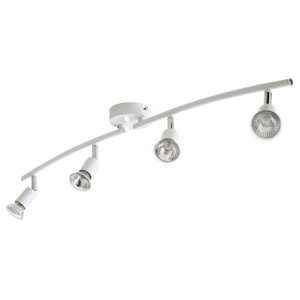 Plafonnier 4 spots métal blanc "Sasha"  H.14,5 cm x L.78 cm