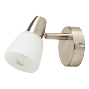 Spot métal chromé et verre "Aphea" H. 16 x Ø 8 cm