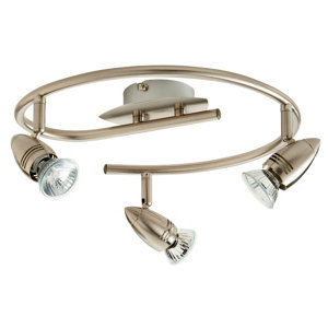 Plafonnier 3 spots métal chromé "Apsis" H. 16 x Ø 32 cm