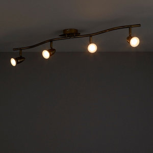 Spot 4 lumières aspis antic brass gu10