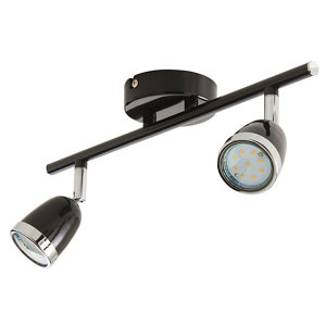 Spot 2 lumières apheliotes noir gu10 (guib2tbb)